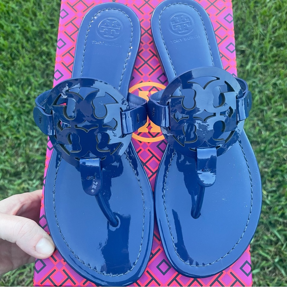 Tory Burch Miller Sandals SZ 8 Indigo